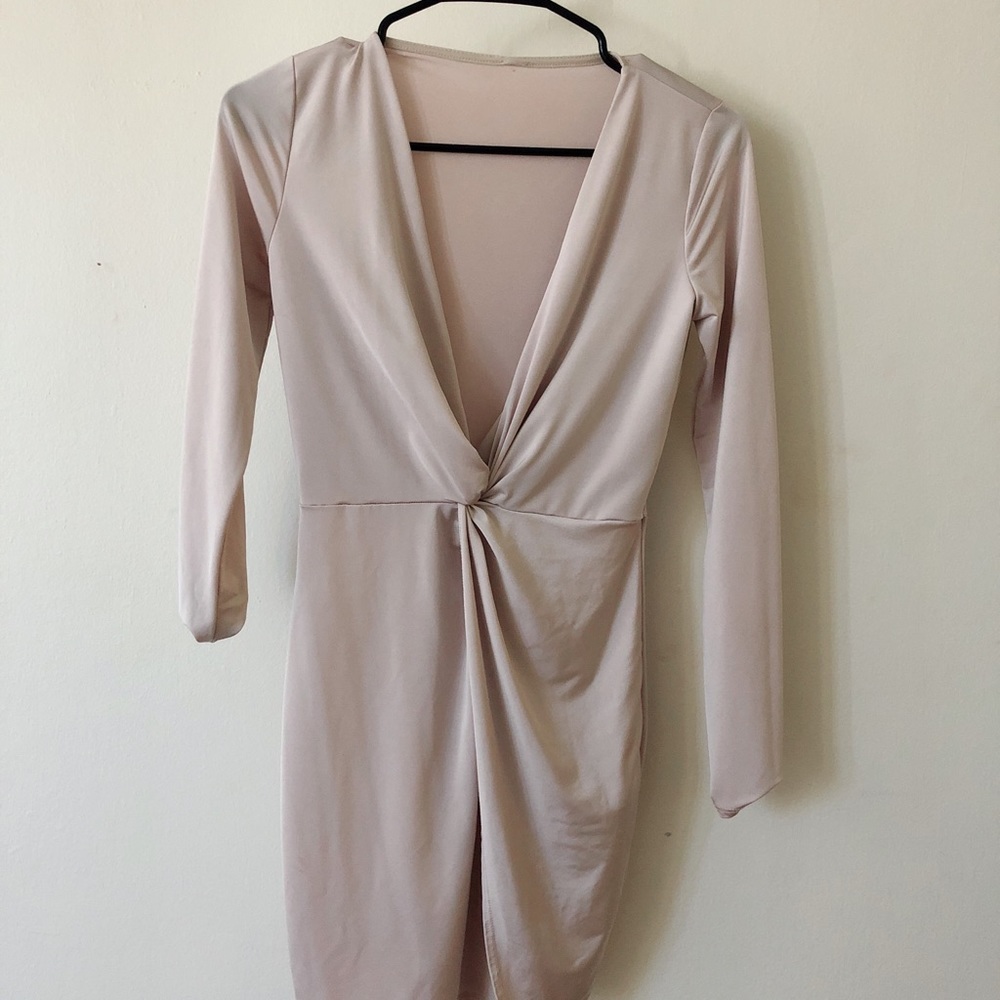 Nude bodycon dress